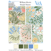 Simply Nature William Morris Prints 100% Cotton 5Pcs Fat Quarter Bundle 45cm x 55cm Wide Material for Crafting, Patchwork, Kid's Craft